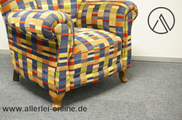 Patchwork Sessel | Antik Lounge Chair | Bunt Sessel | Vintage Bergère Sessel