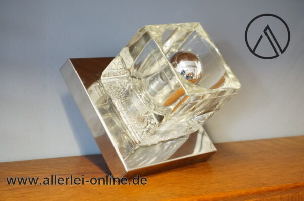 Peill & Putzler Cube | Wandlampe | Deckenlampe Ice Glas | Space Age Design