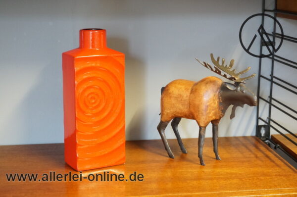 STEULER Keramik | Zyklon Keramikvase 215/25 | Design Cari Zalloni | ROT - 25 cm | Vintage 60er Jahre