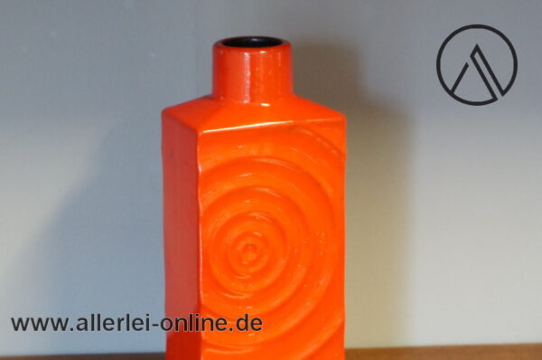STEULER Keramik | Zyklon Keramikvase 215/25 | Design Cari Zalloni | ROT - 25 cm | Vintage 60 Jahre