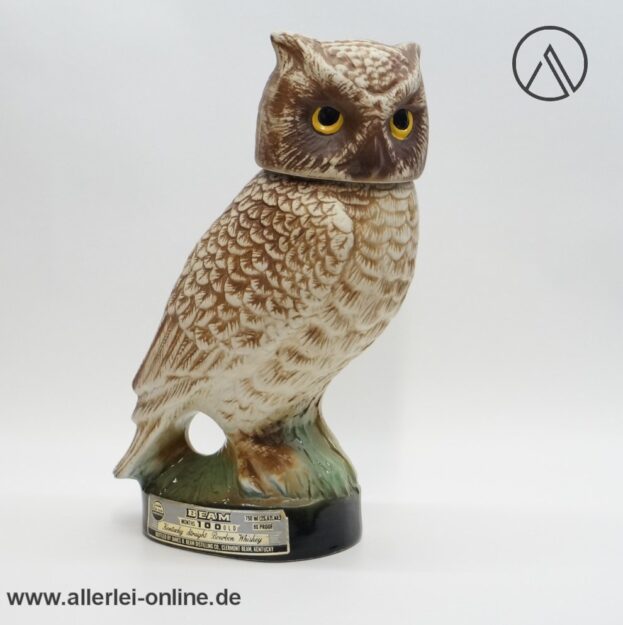 JIM BEAM Whiskey Porzellan Decanter | EULE - OWL | Vintage Leer-Flasche von 1979