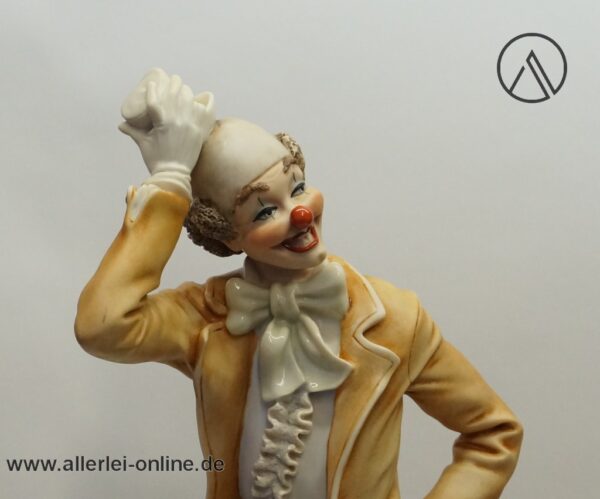Giuseppe Armani Porzellanfigur | Clown auf Einrad | Vintage Clown-Figur | G.Armani für Capodimonte 1