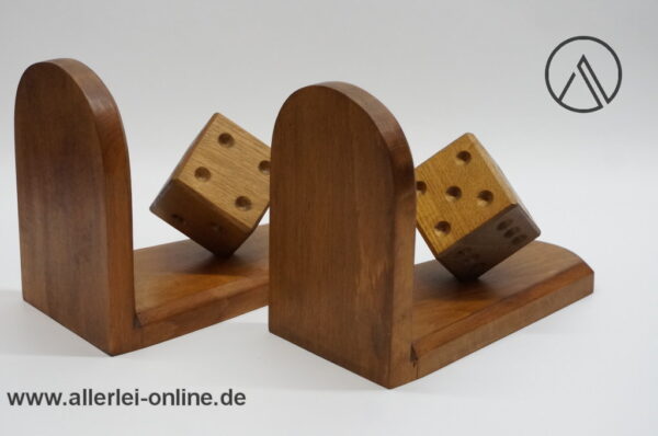 Vintage Buchstützen Paar | Würfel - Cube Bücherhalter | 60s Mid Century Bookends 1