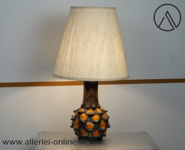 Artischockenförmige Keramik Lampe | Tischlampe | Tischleuchte | Vintage 60er Jahre