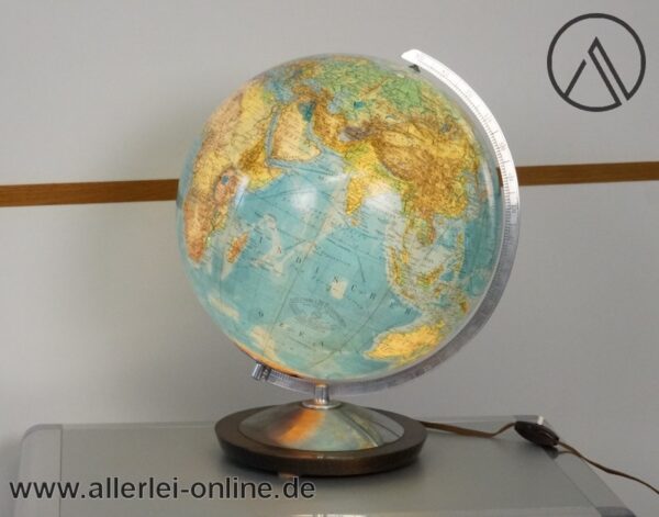 Columbus DUO Glas Globus | Paul Oestergaard Erdglobus | Politisch und Physikalisch | Ø 34 cm,beleuchtet