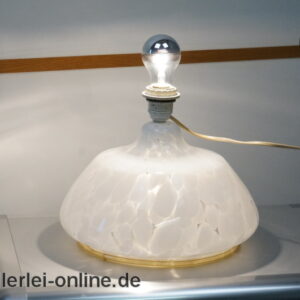 Tischlampe | Tisch-Leuchte ohne Schirm | Vintage Glaslampe mit beleuchtetem Lampenfuß | Vintage Glas Lampenfuß | Höhe 25 cm