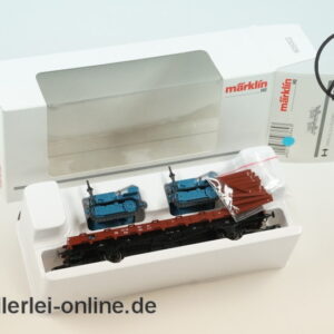 Märklin H0 | 46363 Flachwagen Beladen mit Lanz Bulldog-Raupen Modellen | Güterwagen OVP