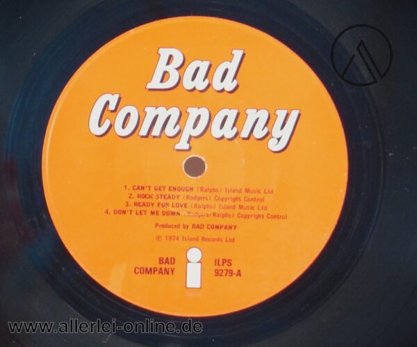 Bad Co | Bad Company | ILPS 9279- A | 1974 Island Records | LP Vinyl - EX/G-2