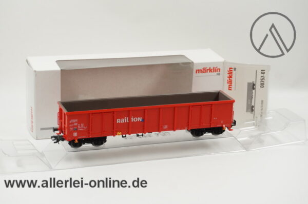 Märklin H0 | 00757-01 Offener Hochbordwagen Railion | Eanos-x 055 Güterwagen der DB mit OVP