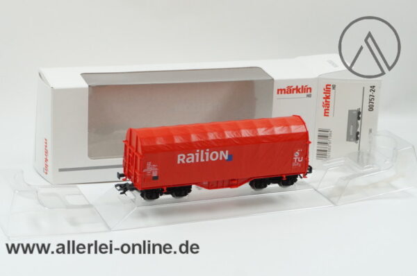 Märklin H0 | 00757-24 Schiebe-Planenwagen für Walzsthal-Coils | Railion Transportwagen Shimmns 718 OVP