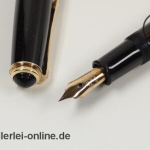 Pelikan 400 N Füller | Kolbenfüller | schwarz gestreift | 14K/585 Goldfeder
