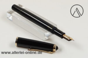 Pelikan 400N Füller | Kolbenfüller | schwarz gestreift | 14K/585 Goldfeder "F"