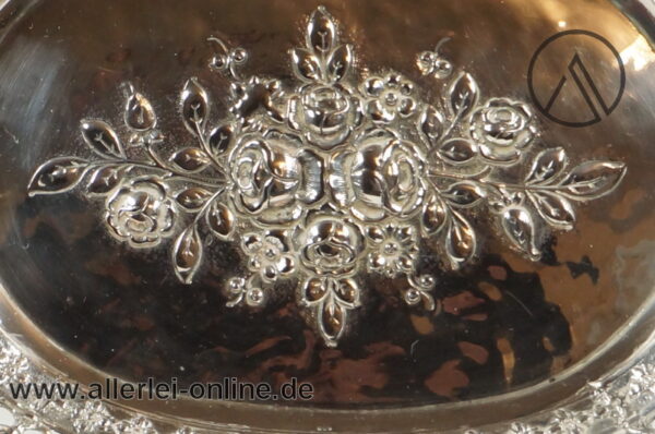 Ovale 800er Silber Durchbruchschale | Silberschale | Obstschale mit Rosendekor | 475 gr. 2