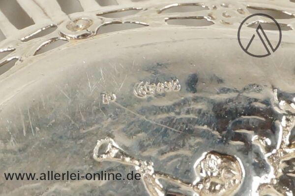 Ovale 835er Silber Durchbruchschale | Silberschale mit Putten | Engel Dekor | Punze Halbmond + Krone 2