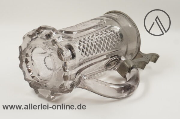 G. Staub Lohr am Main Reichszinn Krug | Glaskrug mit Zinndeckel und Auerhahn Porzellanbild 1