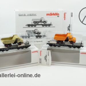 Märklin H0 | 48692 Wagen-Set mit Schwerlastwagen | Flachwagen Sammp 705 der DB mit OVP