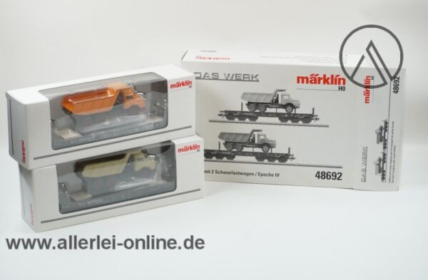 Märklin H0 | 48692 Wagen-Set mit Schwerlastwagen | Flachwagen Sammp 705