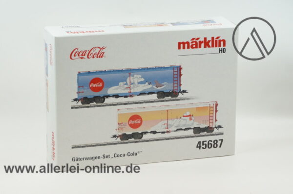 Märklin H0 | 45687 | 2-tlg. USA Güterwagen-Set Coca-Cola | Coca-Cola Freight Car Set mit OVP