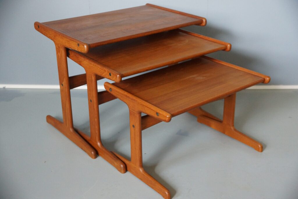 Teak Satztische | 3-tlg Set Beistelltische | Designklassiker der 60-70er Jahre