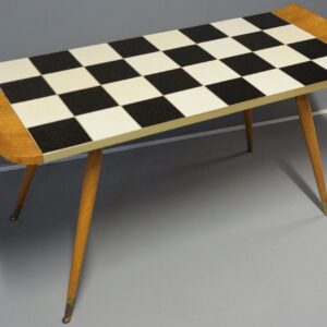 Schachbrettmuster Tisch | Wohnzimmertisch Vintage 50-60er Jahre