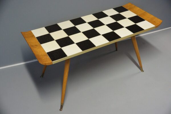 Schachbrettmuster Tisch | Wohnzimmertisch Vintage 50er Jahre