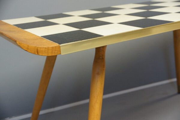 Schachbrettmuster Tisch | Wohnzimmertisch Vintage 60er Jahre