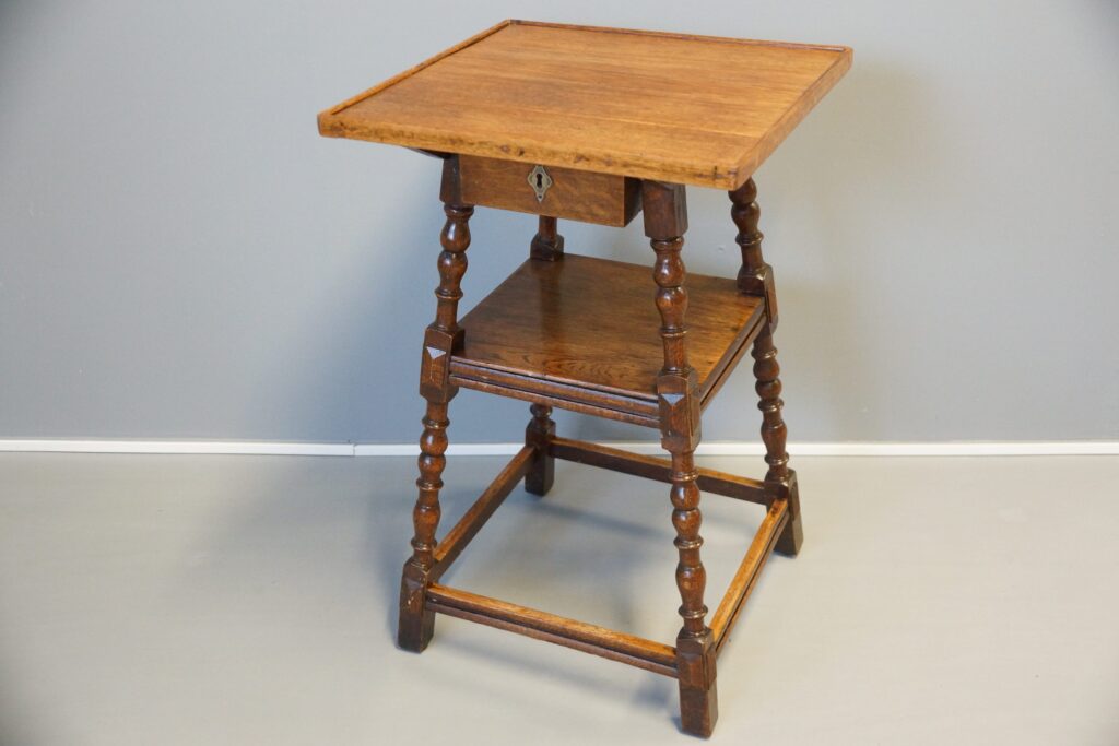 Antiker Jugendstil | Gründerzeit Eiche Holz Tisch | Nähtisch mit Sortierfach | Schublade