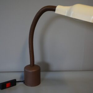 70-80er Jahre Schwanenhals Lampe | Schreibtischlampe - Tischleuchte, braun