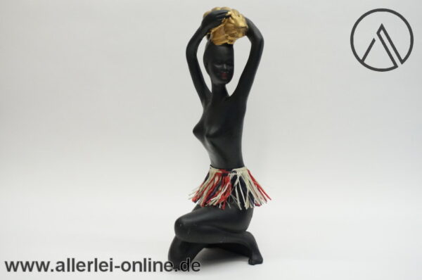 Keramik Figur | Afrikanerin | 25 cm | Vintage Mid Century Pottery
