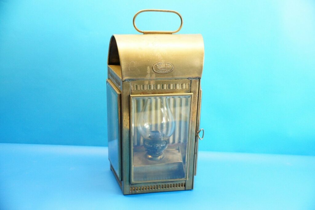 Antike Davey & Co England | Messing Paraffin Lampe | Kabinen Laterne | Schiffslaterne 35 cm | Antik Davey und Co. England Schiffs Kabinenlaterne - Maritimes Sammlerstück