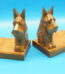 Buchstützen Paar | Hunde | West Highland Terrier | Vintage Holz Bücherhalter | 60er jahre Mid Century Bookends