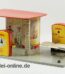 GAMA Shell Tankstelle | Auto-Service No. 758 | mit Zapfstelle und Hebebühne | Blechspielzeug 60er Jahre