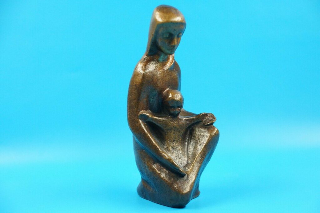 Gelenberg Bronze Skulptur | Krippefigur | Maria und Kind | Bronzefigur