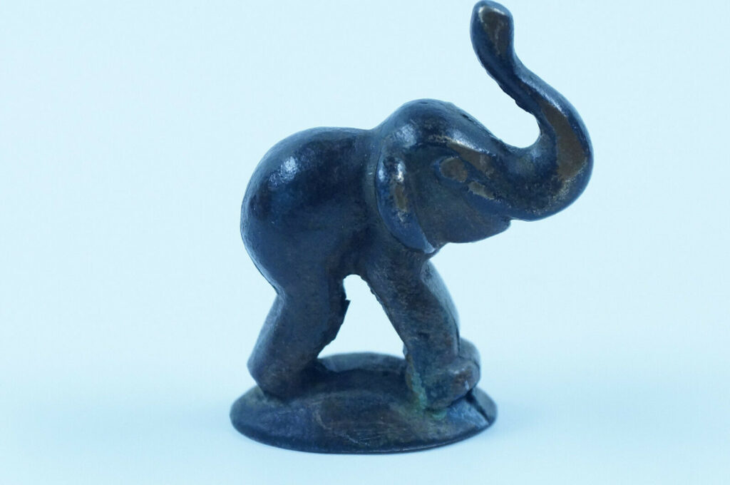 Alte Gluttöter Messing | Bronze Figur – Elefant | Vintage Bosse – Baller Ära