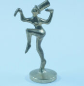 Alte Gluttöter Messing | Bronze Figur – Tanzender Mann mit Zylinder | Vintage Bosse – Baller Ära