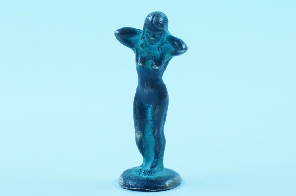 Alte Gluttöter Messing | Bronze Figur – Nackte Frau | Vintage Bosse – Baller Ära