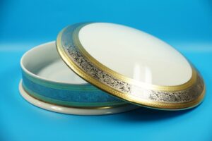 Le Claire Limoges France | Porzellan Dose Deckeldose | Bonbonniere | Gold Platin