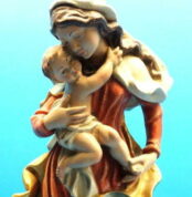 Herrliche Maria Holzfigur | Ulrich Madonna mit Jesuskind | Coloriert Handbemalt | 50 cm