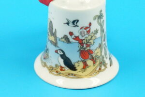 Hutschenreuther Porzellan Glocke | Vogelfelsen Weihnachtsglocke 1989 | Vintage Porzellanglocke Weihnachtsdeko