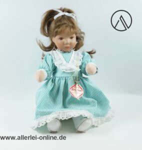 Käthe Kruse Modell Hanne Kruse Puppe | 26 cm | Vintage Puppe mit Kleid ,grün/weiß