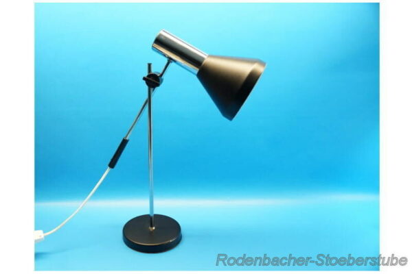 Schreibtischleuchte | Schreibtischlampe schwarz-Chrom | Vintage 60-70er Jahre Lampe