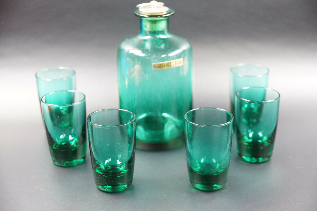 Norway Hadeland | Vintage Likör / Schnaps Set | Whisky Flasche | Dekanter mit 6 Gläsern