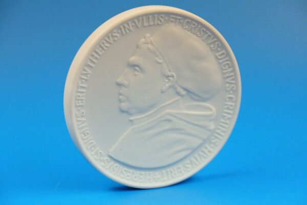 Meissen Porzellan Erinnerungsmedaille / Medaille Martin Luther von 1986