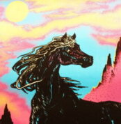 Original Black-light Poster | Black Stallion PP 446-1975 | Velva Print Pferde Poster