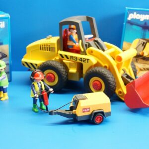 Playmobil Radlader Bagger mit Bauarbeitern und Zubehör Konvolut