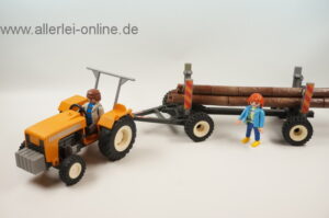 Playmobil Traktor mit Langholzanhänger und Figuren aus Set 4209