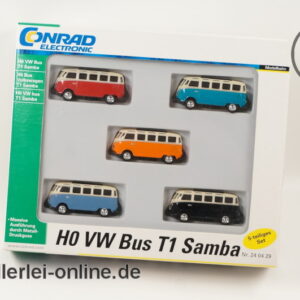 Schuco / Conrad 240429 | VW Bus T1 Samba | 5-teiliges H0 - 1:87 Metall Modellauto Set