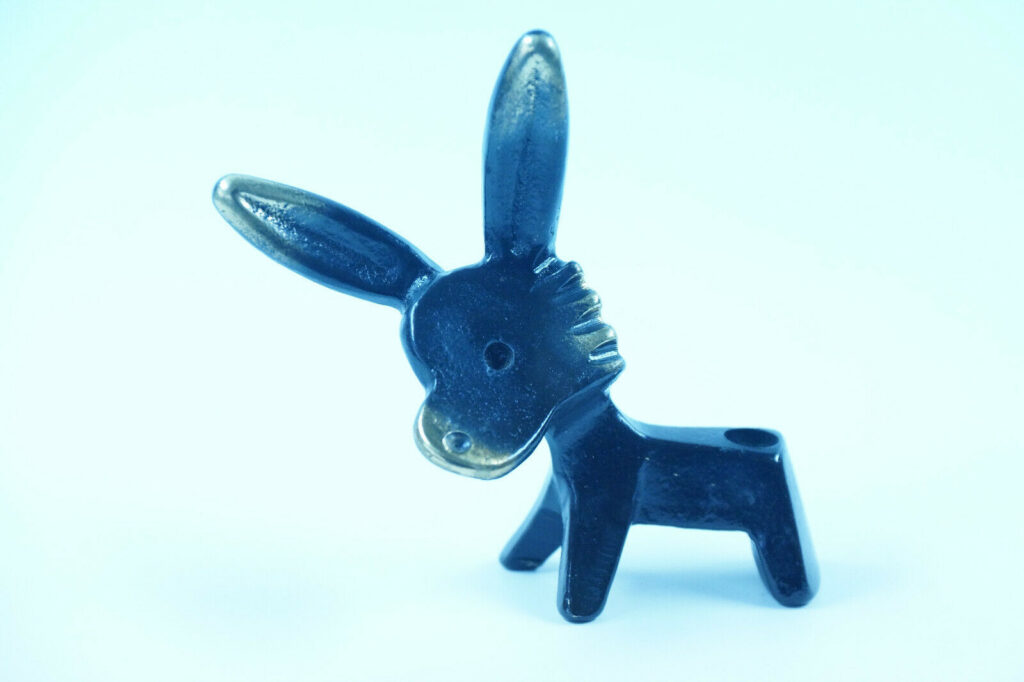 Bronze Stifthalter | Esel Tierfigur | Vintage 50-60 Jahre | Walter Bosse Ära