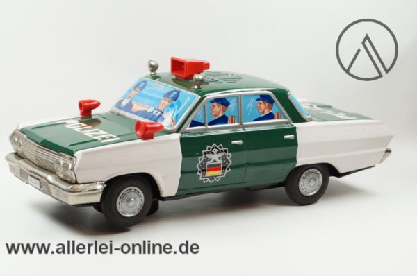 YONEZAWA Japan | POLIZEI Funkstreifenwagen | No. 649 | 35 cm mit Sound | Vintage 60er Jahre Blechspielzeug