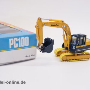 KOMATSU PC100 Hydraulik Bagger | Kettenbagger | Made in Japan | Goods Wave 1/48 Modell K-002 mit OVP